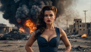 Iconic Beauty Amidst War Ruins