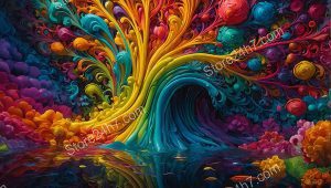 Vibrant Surreal Floral Whirlpool Abstract
