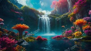 Enchanted Waterfall in Alien Garden