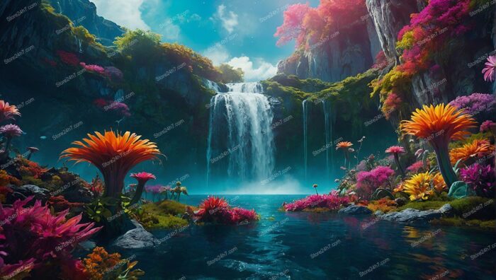 Enchanted Waterfall in Alien Garden