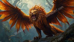 Majestic Manticore Roaring Fantasy Art