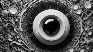 Abstract Eye Geometric Monochrome Whirl