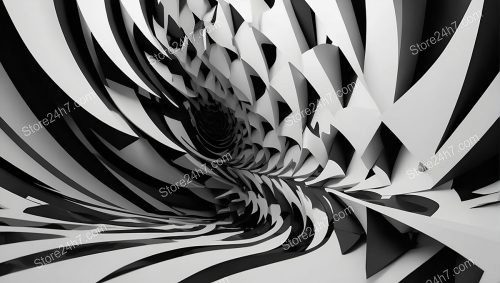 Black and White Abstract Tornado