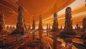 Desert Towers under Alien Sky