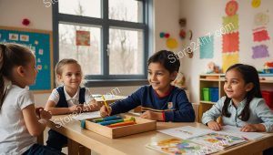 Children Engaged in Preschool Activities