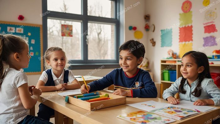 Children Engaged in Preschool Activities