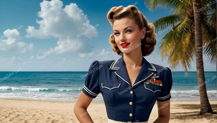 Nautical Charm in Navy Pin-Up Style