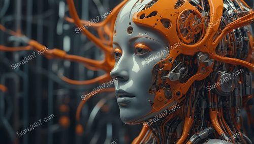 Cybernetic Muse in Techno Dreamscape
