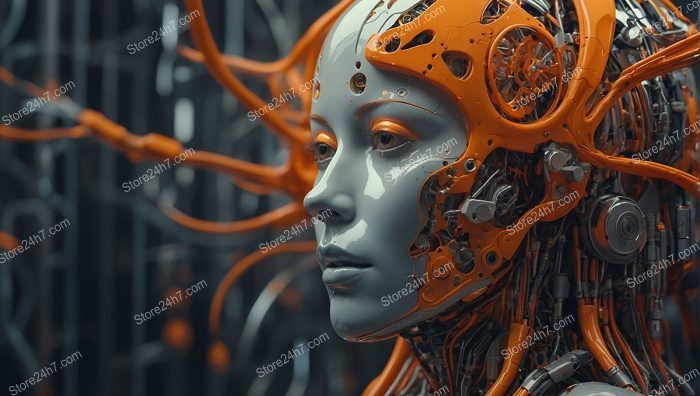 Cybernetic Muse in Techno Dreamscape