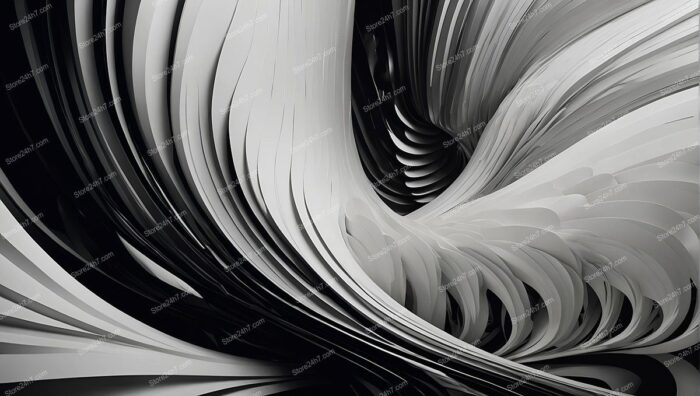 Surreal Monochrome Waves Flowing Vortex