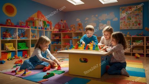 Colorful Playtime at Daycare Center