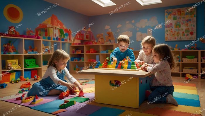 Colorful Playtime at Daycare Center