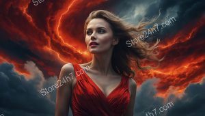 Fiery Gaze in Tempestuous Sky