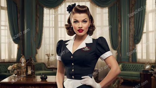 Classic Pin-Up Maid: Vintage Charm Reimagined
