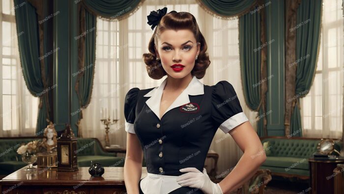 Classic Pin-Up Maid: Vintage Charm Reimagined