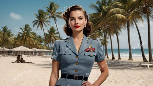 Timeless Service Elegance, 1940s Army Pin-Up
