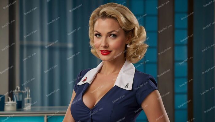 Elegant 1950s Pin-Up Nurse Portrait