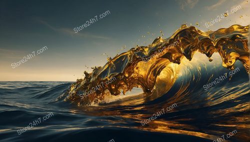 Golden Wave Elegance Serene Surreal