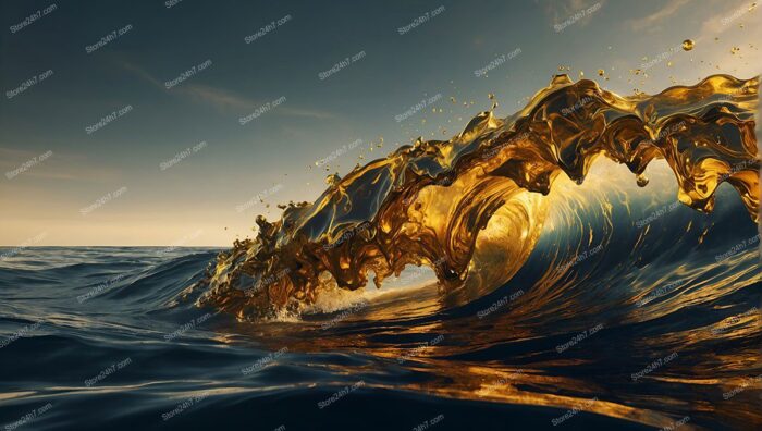 Golden Wave Elegance Serene Surreal