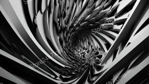 Monochrome Vortex Abstract Dynamic Illusion