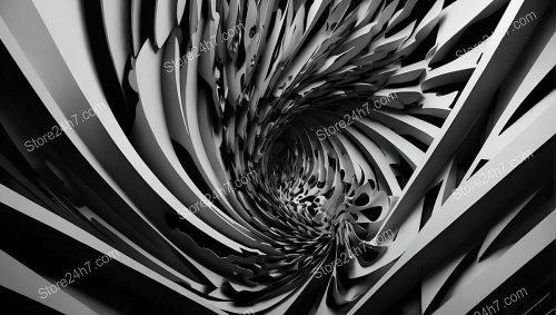 Monochrome Vortex Abstract Dynamic Illusion