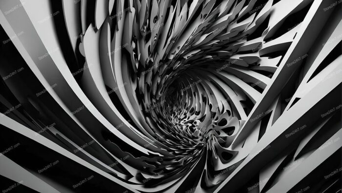 Monochrome Vortex Abstract Dynamic Illusion