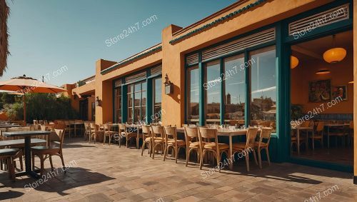 Sunny Outdoor Terrace Mexican Restaurant