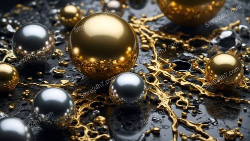Golden and Silver Spheres Search Concept