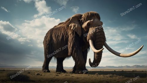 Mammoth Under Vast Prehistoric Sky