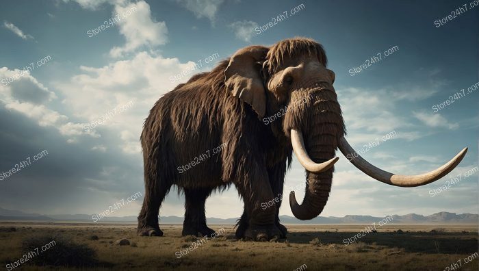 Mammoth Under Vast Prehistoric Sky