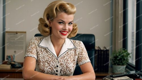 Retro Pin-Up Secretary Exudes Mid-Century Charm