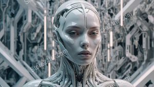 Futuristic Android Humanoid Surreal Portrait
