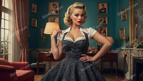 Vintage Pin-Up Maid Cosplay Classic Elegance