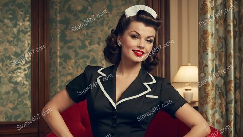 Vintage Pin-Up Maid: Graceful Elegance Redefined