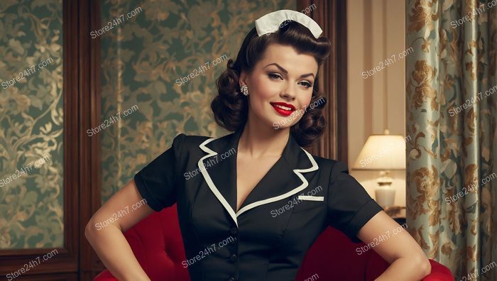 Vintage Pin-Up Maid: Graceful Elegance Redefined