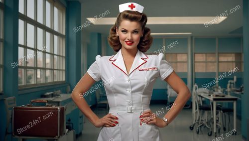 Classic 40s Pin-Up Nurse Elegance