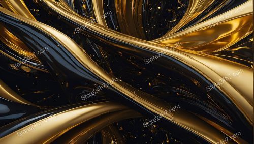 Abstract Golden Swirls Artistic Elegance