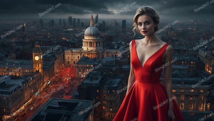 London Twilight in Elegant Red
