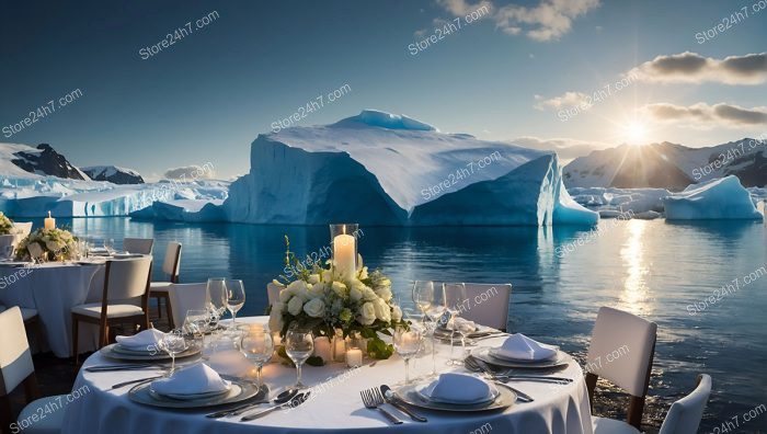Sunset Banquet Amidst Antarctic Ice