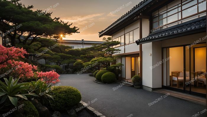 Sunset Serenity at Traditional Japanese Hotel