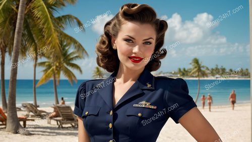 Palm Beach Naval Pin-Up in Dress Blues