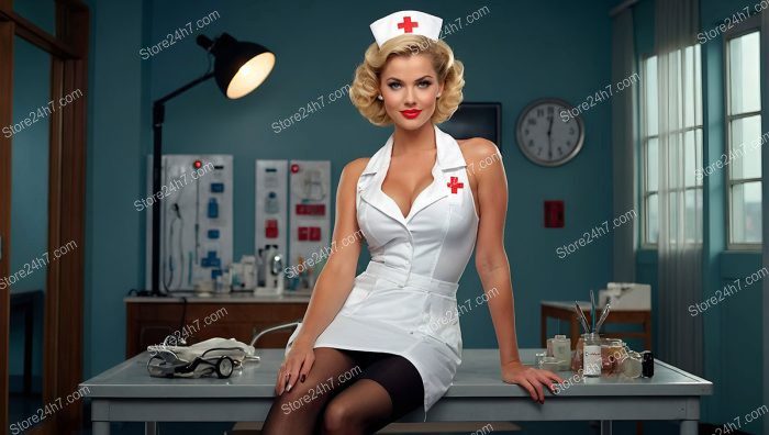 Retro 1950s Pin-Up Nurse Image