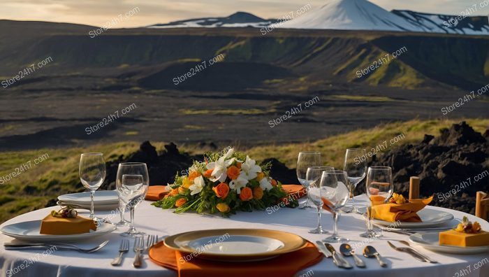 Elegant Volcanic Landscape Dining Experience