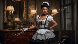 Retro Pin-Up Maid's Alluring Charm