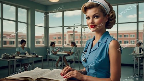 Retro 1950s Pin-Up Nurse Portrait