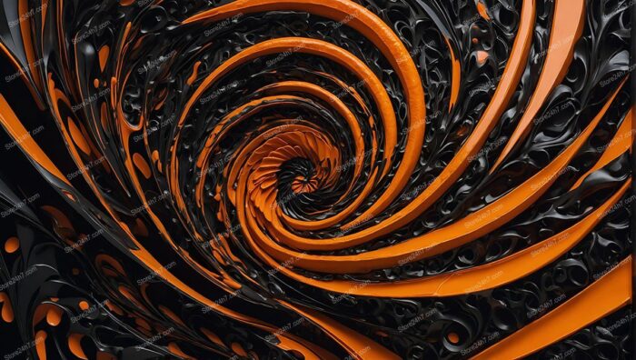 Spiraling Orange Abyss of Abstract Waves