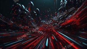 Crimson Flow in Surreal Abyss