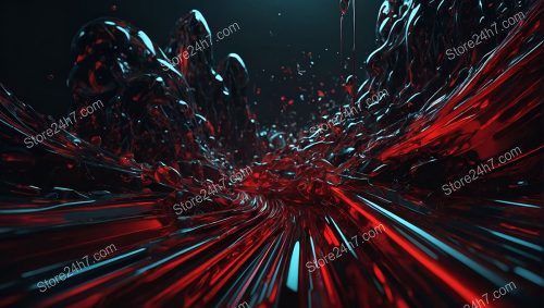 Crimson Flow in Surreal Abyss
