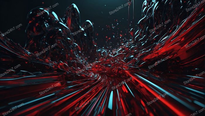 Crimson Flow in Surreal Abyss