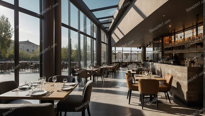 Modern Urban Restaurant Panoramic View